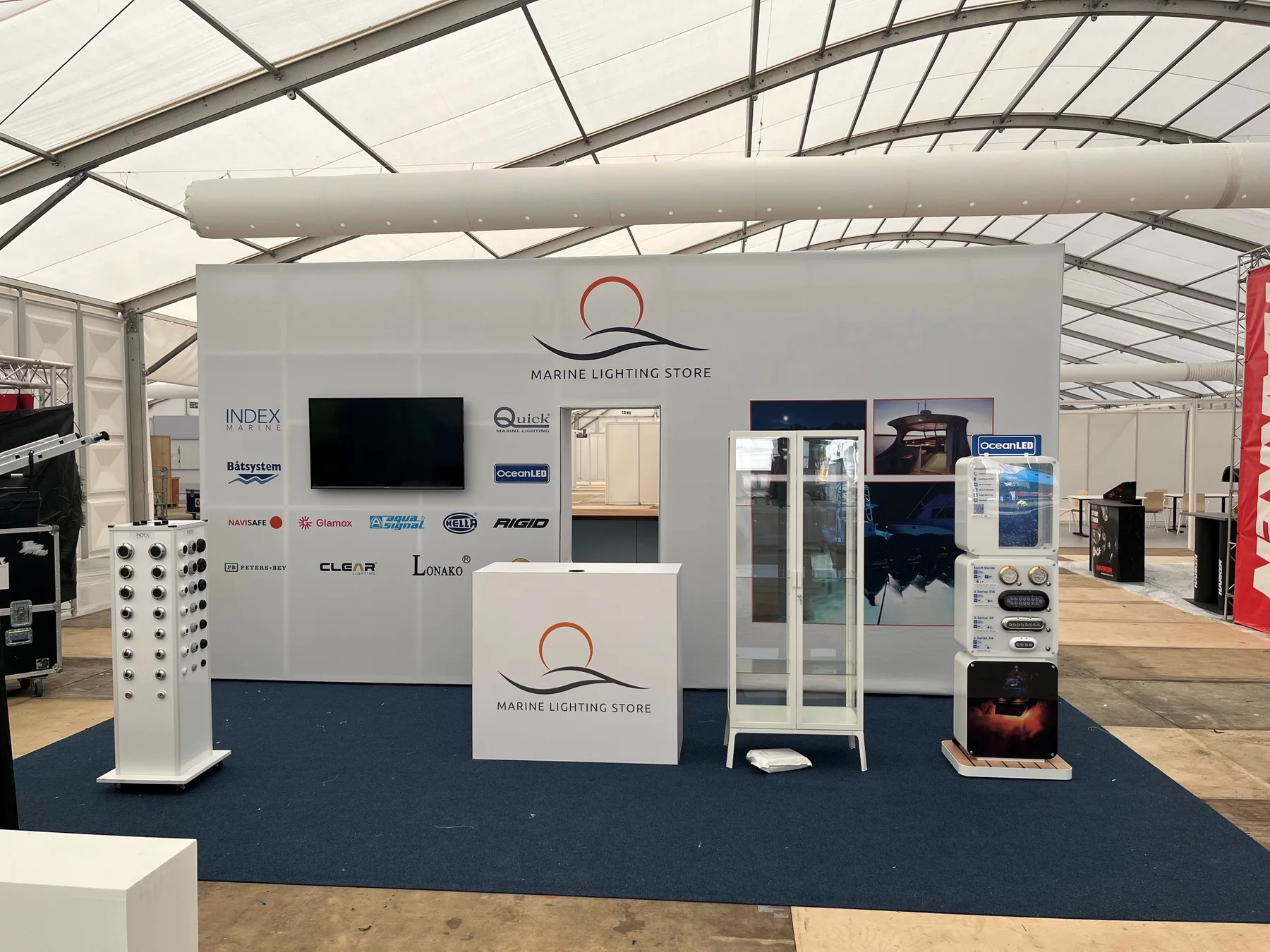 Marine lighting exhibition display at Southampton International Boat Show
